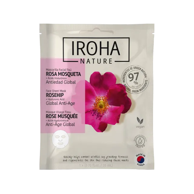 Irohanature Global Anti-Age Maschera Viso Rosa Canina