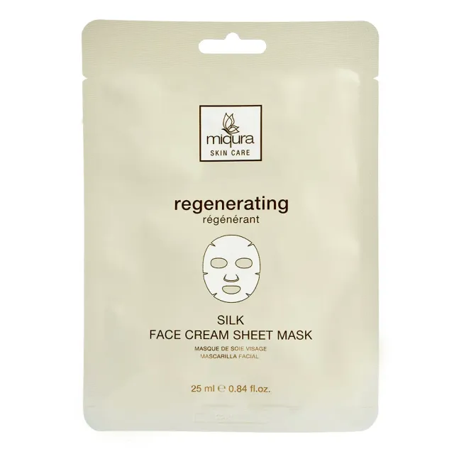 Miqura maschera viso in tessuto rigenerante seta