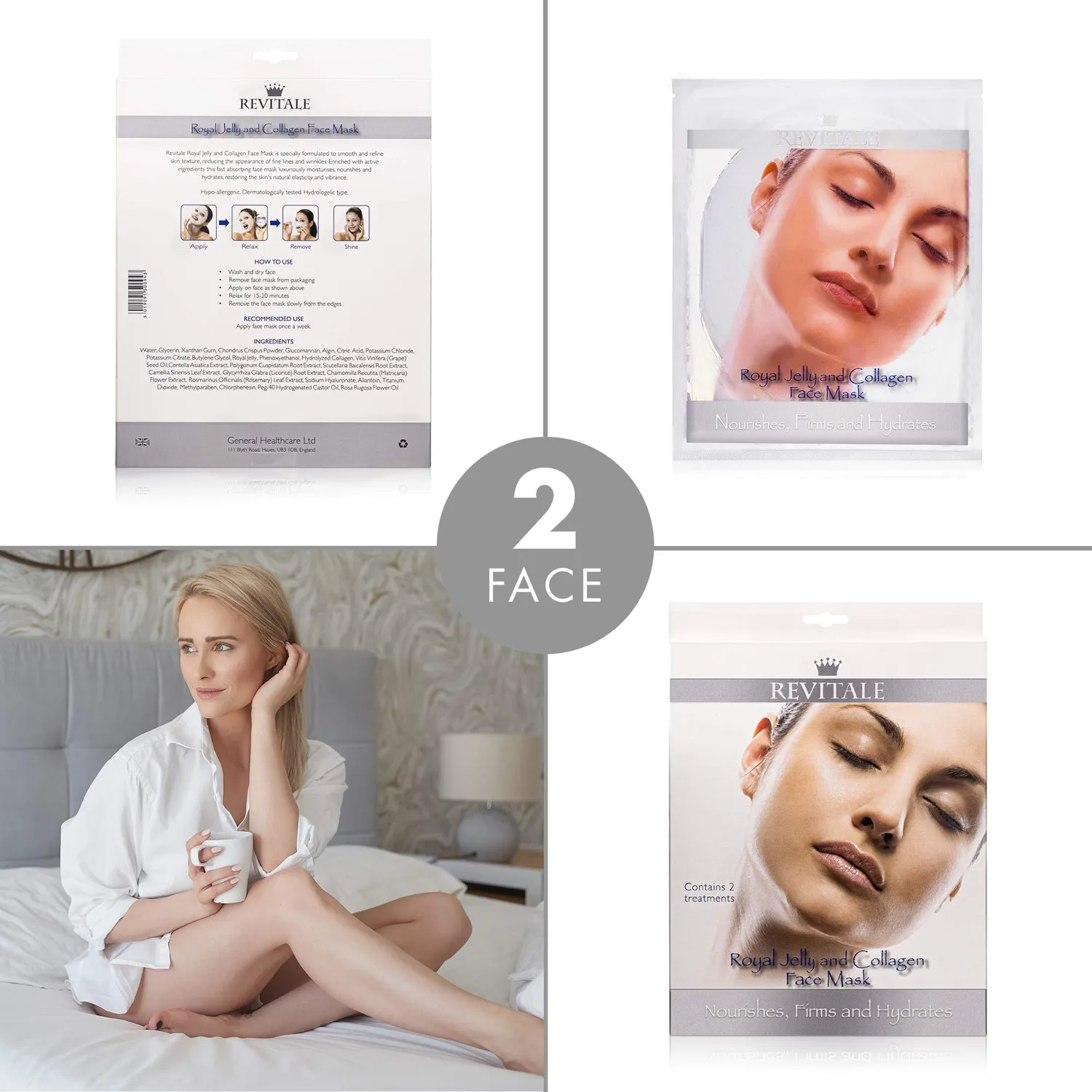 Revitale Classic Beauty Spa set 5 maschere viso collo occhi