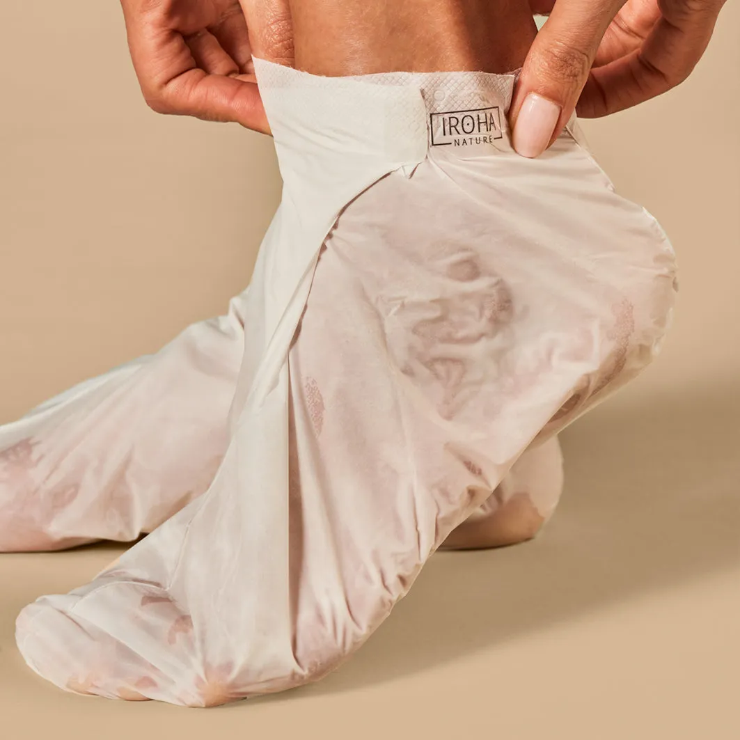Irohanature Repair Peach maschera piedi pesca effetto sauna