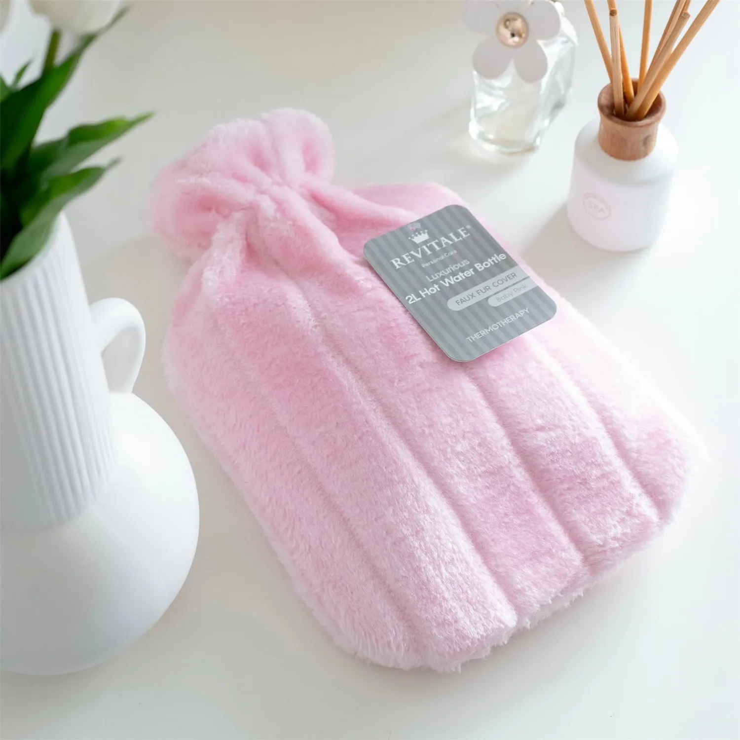 Revitale Borsa Acqua Calda Lusso 2 Litri Rosa Baby Gomma