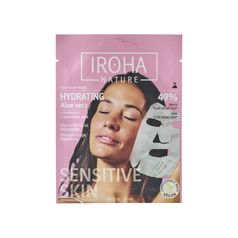 Irohanature Hydrating maschera viso aloe vera idratante lenitiva