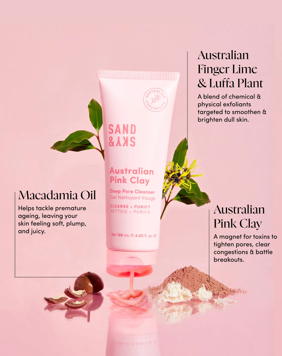 Sand & Sky Australian Pink Clay Deep Pore Cleanser detergente pori