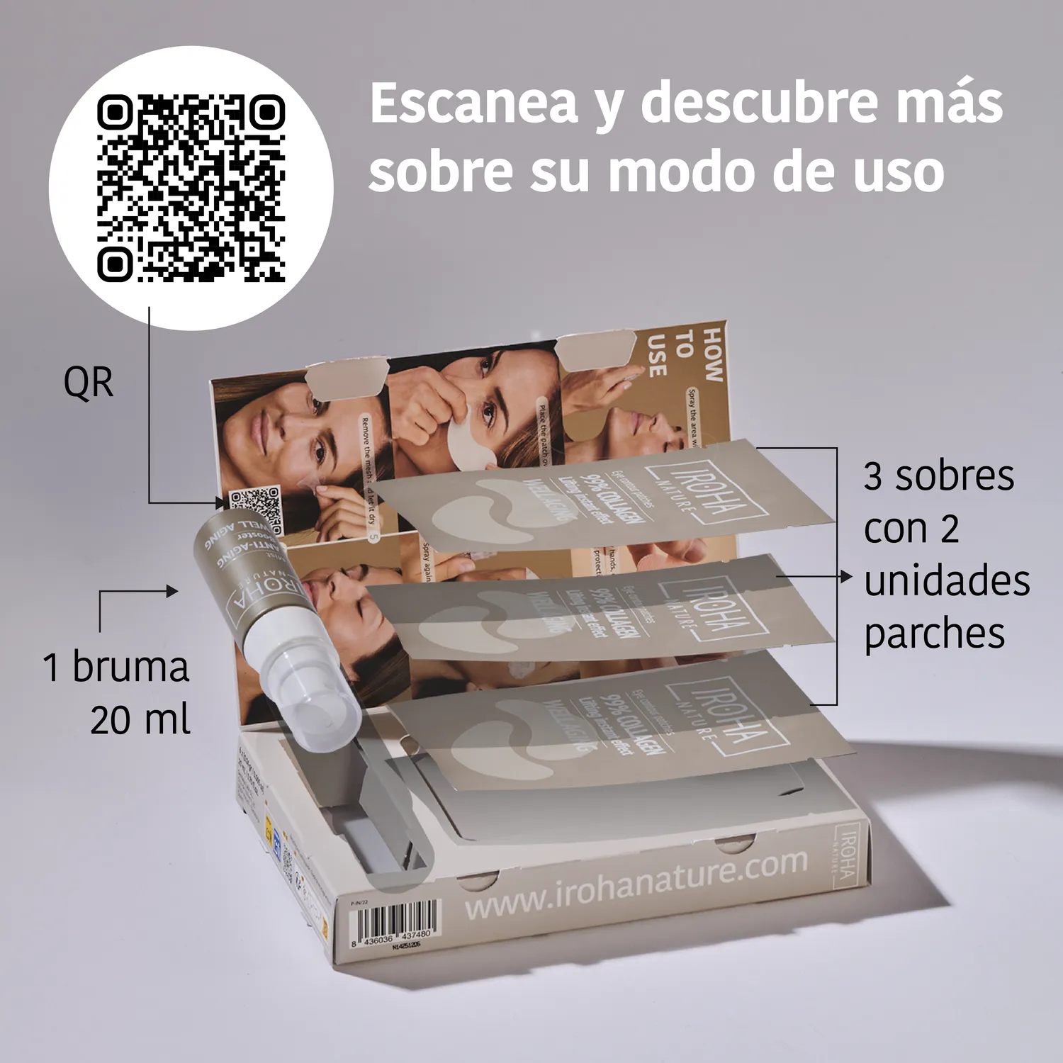 Irohanature Lifting Eye Patches 99% Collagen Patch Occhi
