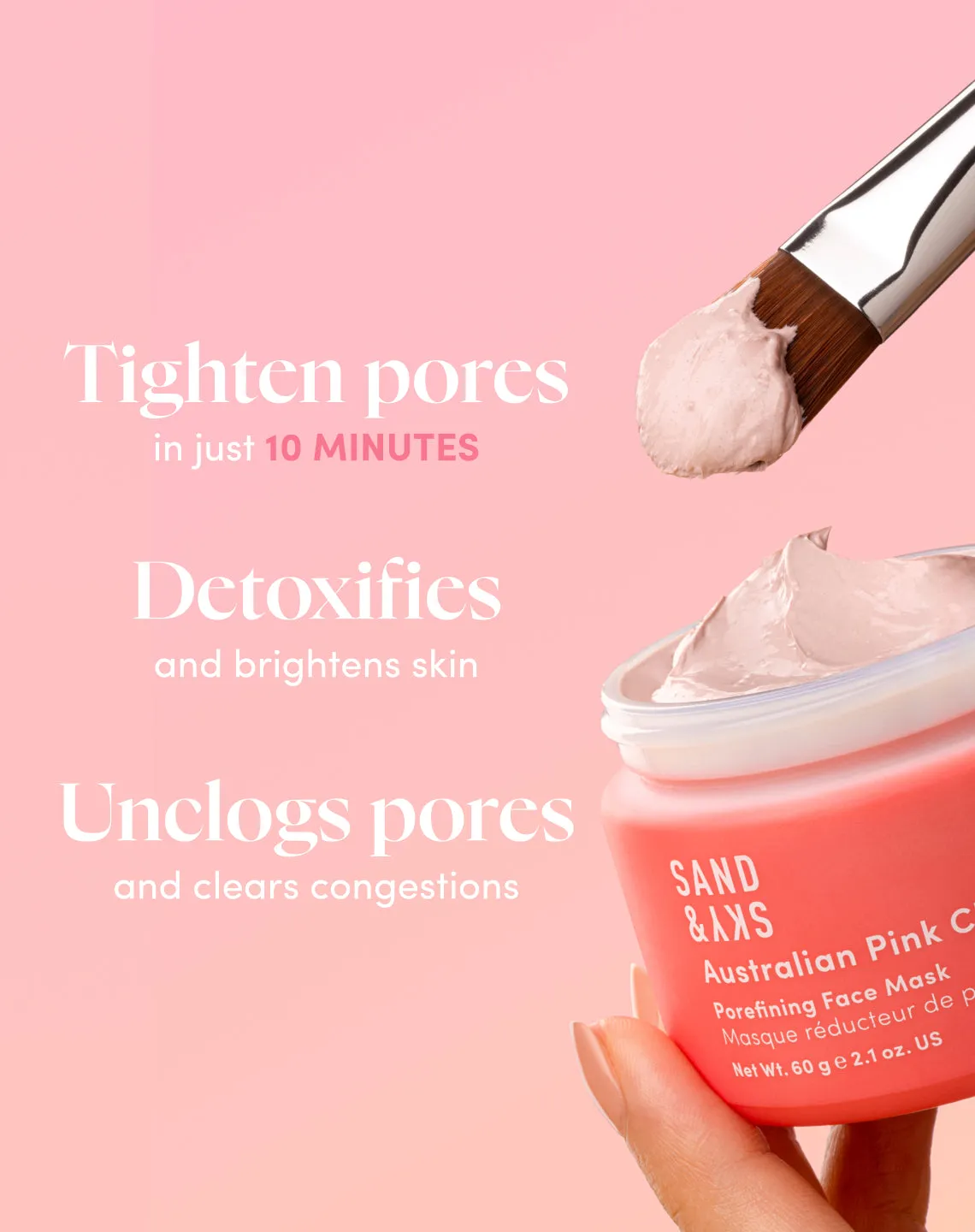 Sand & Sky Australian Pink Clay maschera viso affinante pori