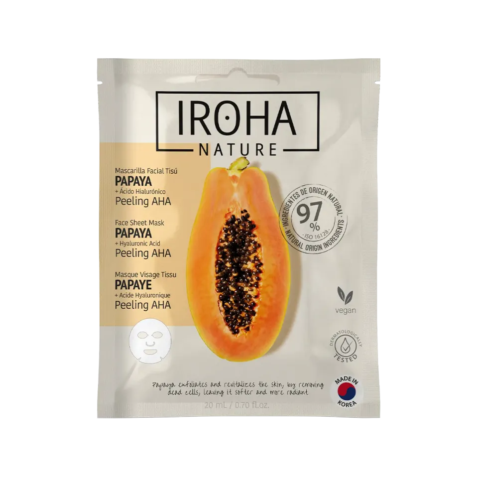 Iroha Nature Peeling AHA maschera viso papaya monodose levigante