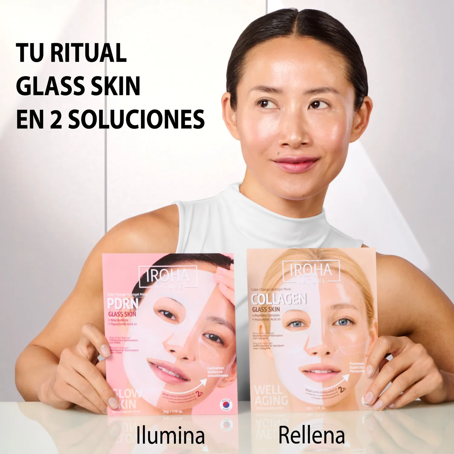 Iroha Nature Glass Skin maschera hydrogel collagene