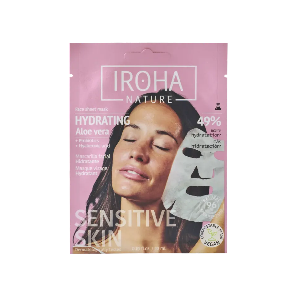 Irohanature Hydrating maschera viso aloe vera idratante lenitiva