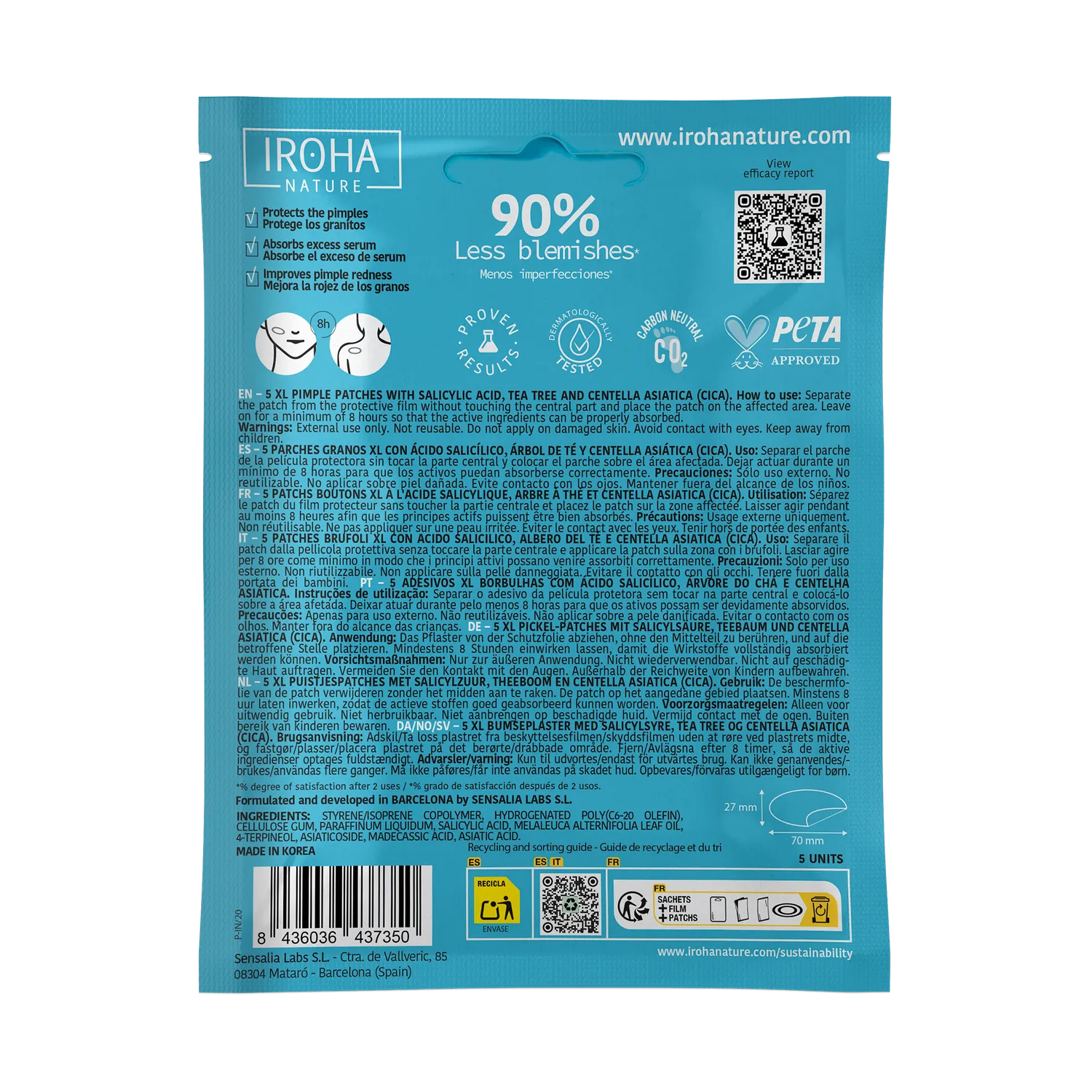 Irohanature XL Pimple Patches Cerotti Brufoli Acido Salicilico