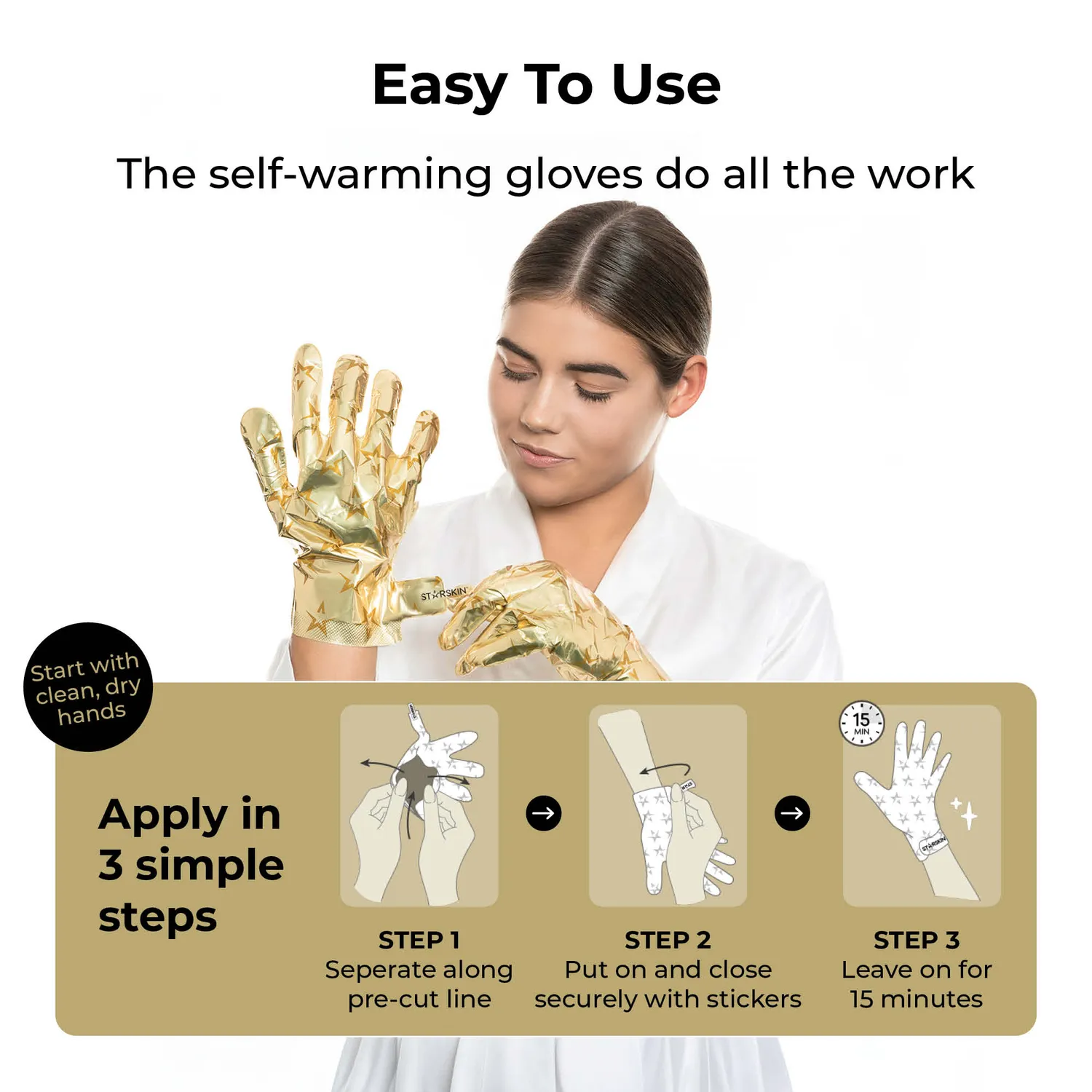 Starskin Gold Mask Hand maschera mani guanti 1 paio nutriente