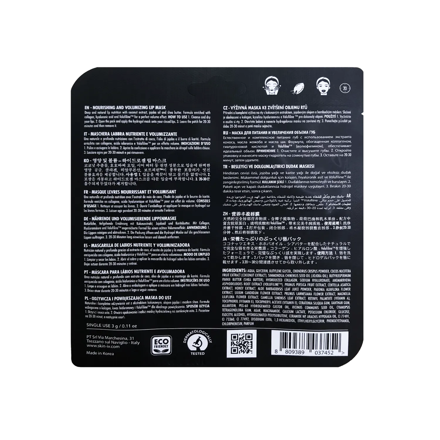 Skin Iv Kiss & Glow maschera labbra volumizzante