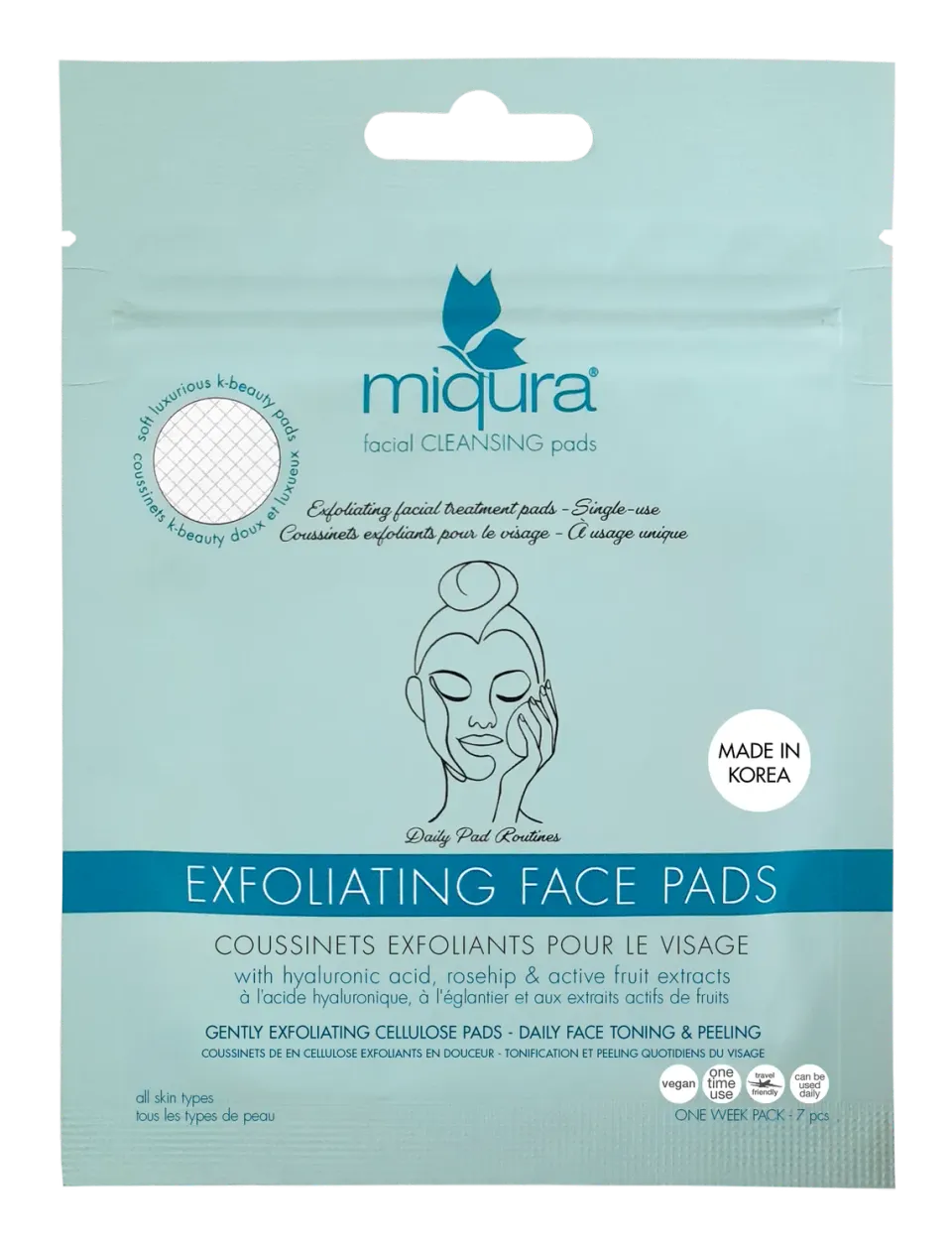Miqura dischetti esfolianti viso idratanti
