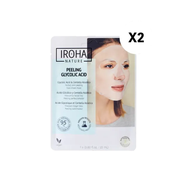 Iroha Nature maschera viso acido glicolico peeling illuminante