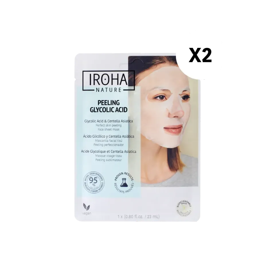 Iroha Nature maschera viso acido glicolico peeling illuminante