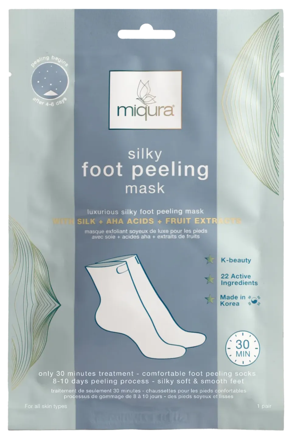 Miqura Silky Maschera Piedi Esfoliante AHA
