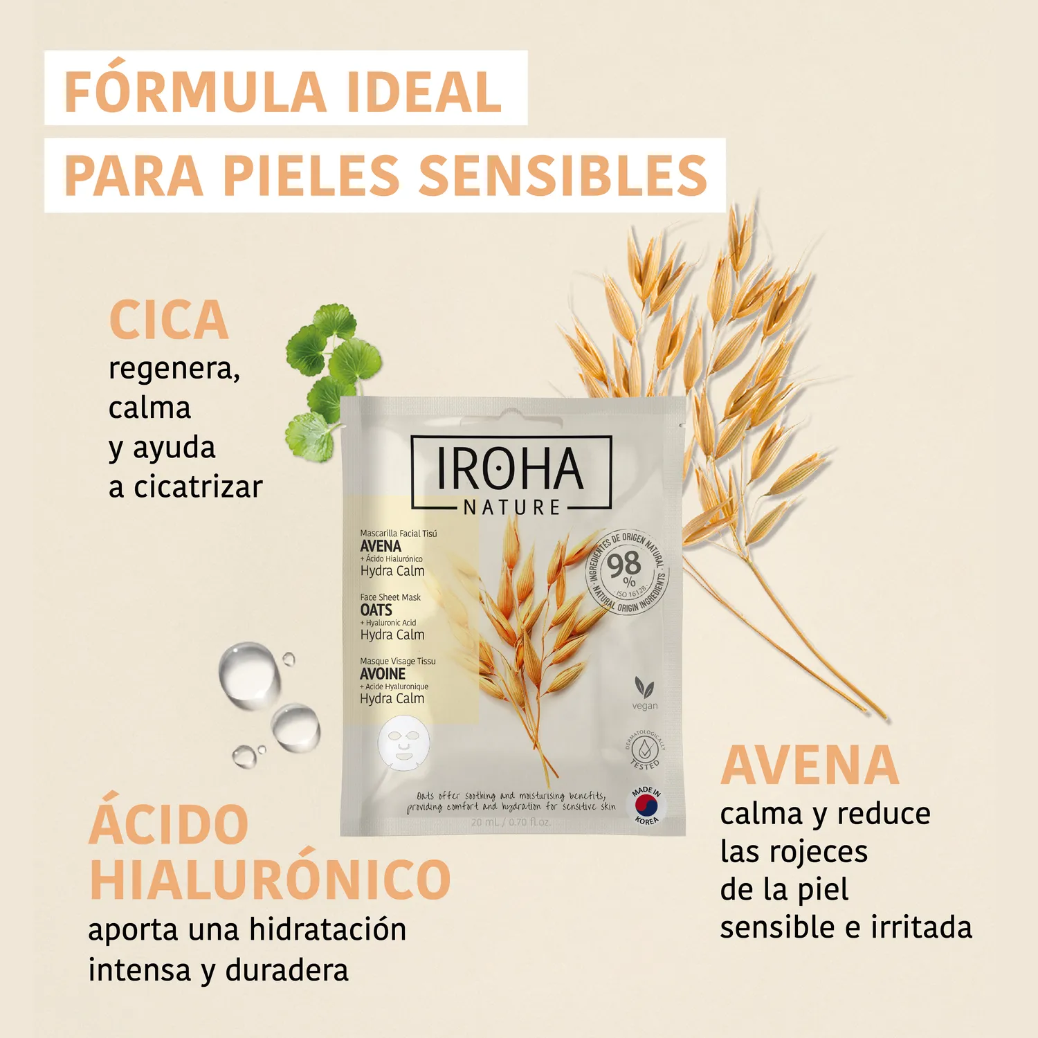 Iroha Nature Hydra Soothing Mask with Oats maschera viso lenitiva