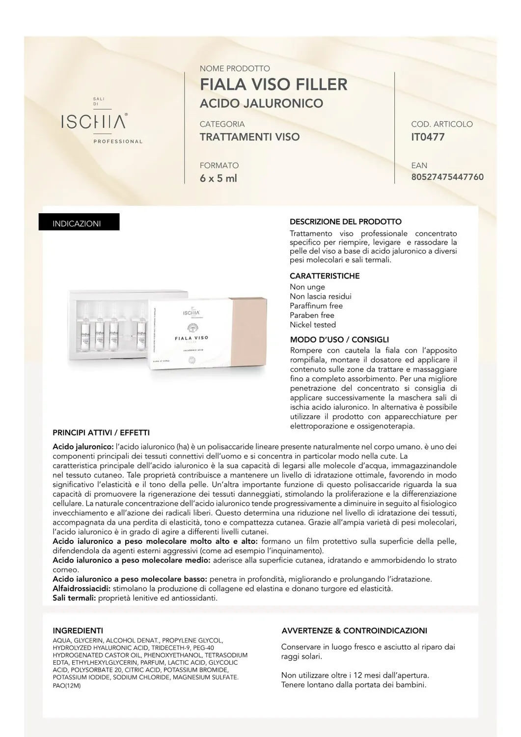 Ischia Thermae Sali Ischia Pro Fiale Filler 6x5 ml Ialuronico