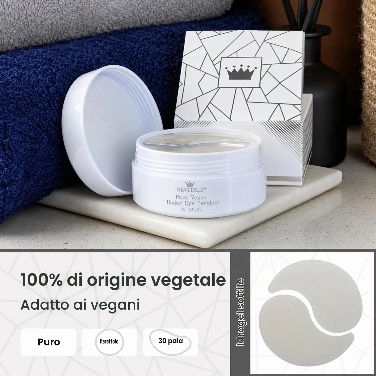 Revitale Pure Patch Occhi Ialuronico Vasetto 30 Paia Idratanti