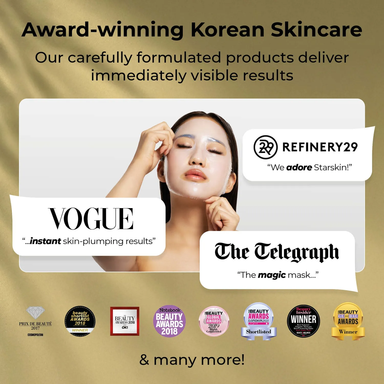 Starskin The Gold Mask Set maschere oro assortite
