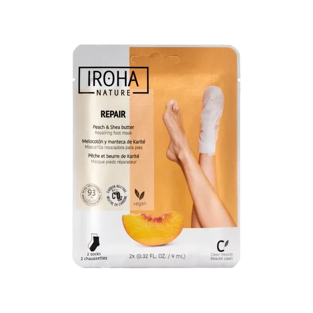 Irohanature Repair Peach maschera piedi calzini burro karité