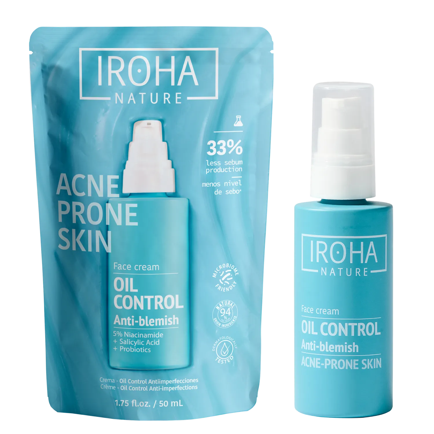 Iroha Nature Oil Control Anti-Blemish crema viso opaca sebo