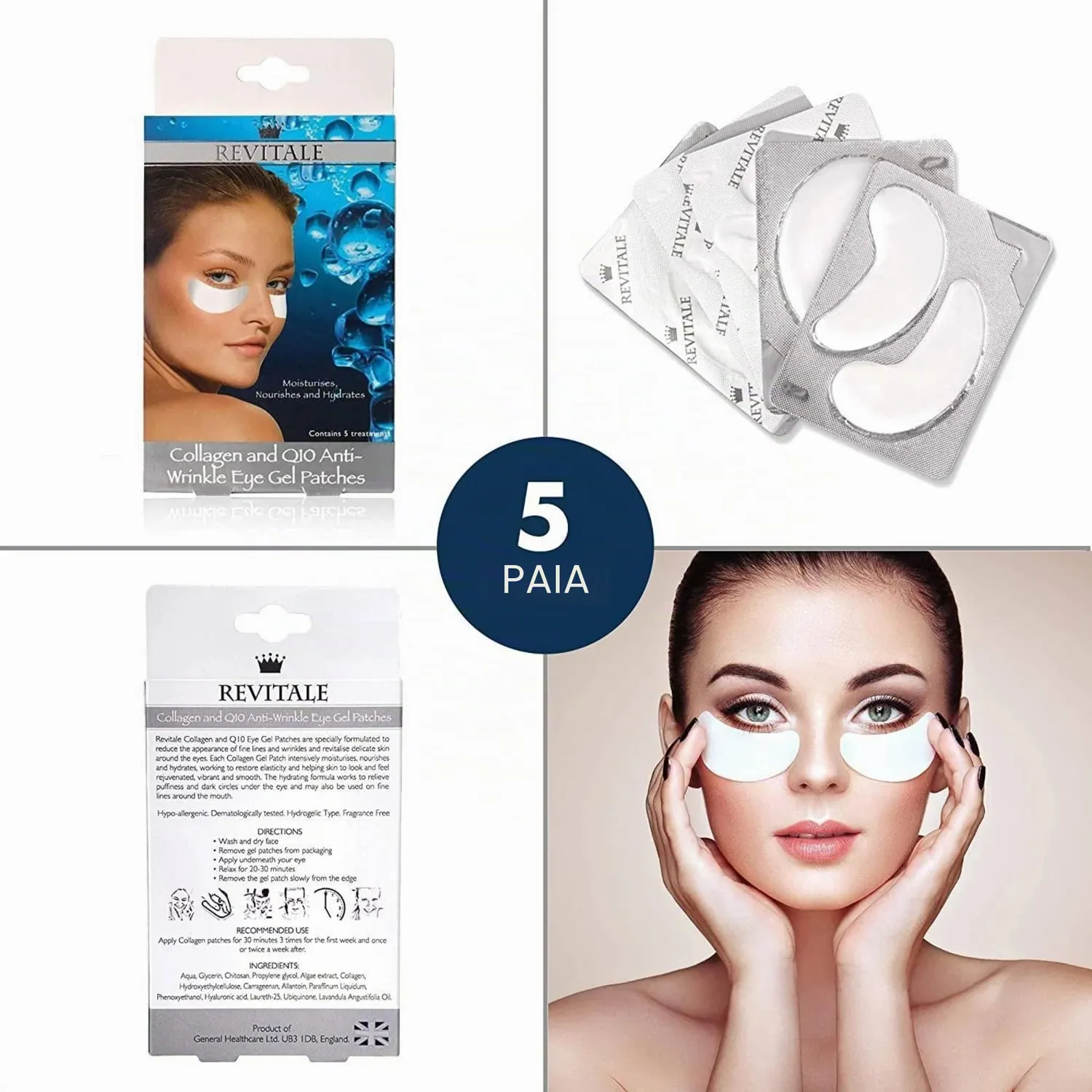 Revitale Classic Beauty Spa set 5 maschere viso collo occhi
