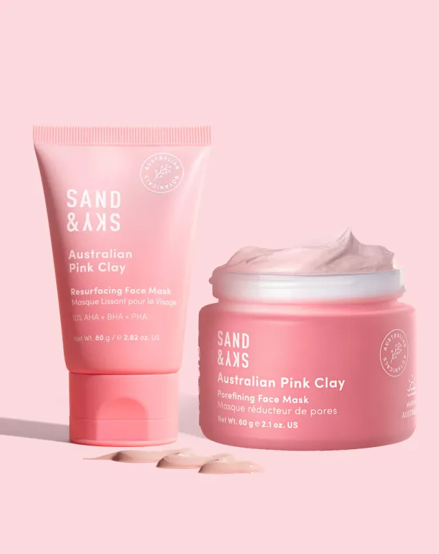 Sand & Sky Pink Clay Power Duo maschera purificante viso
