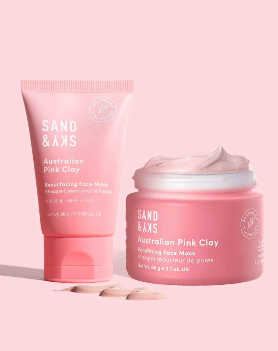 Sand & Sky Pink Clay Power Duo maschera purificante viso