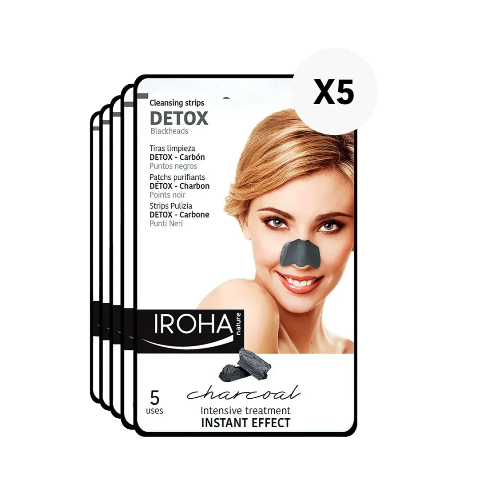 Iroha Nature Strisce Naso Carbone Punti Neri 5 Pezzi