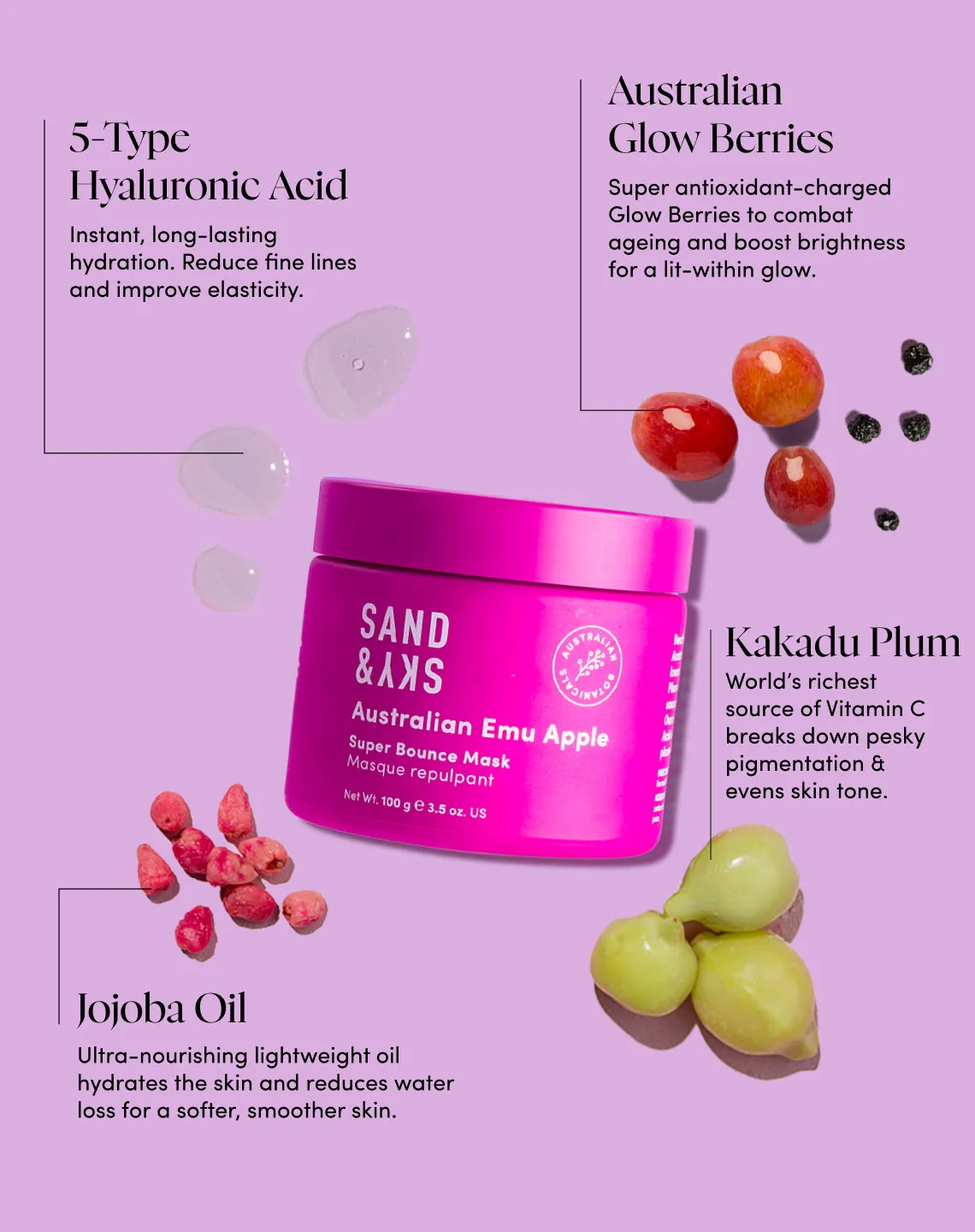 Sand & Sky Glow Berries Super Bounce Mask illuminante