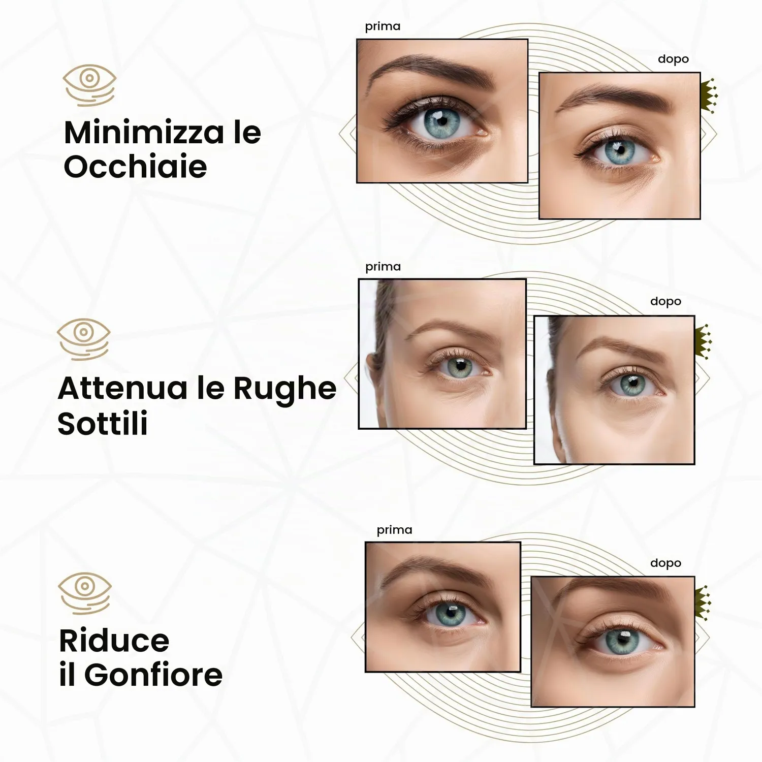 Revitale Patch Occhi Oro 24K Collagene 10 Paia Occhiaie