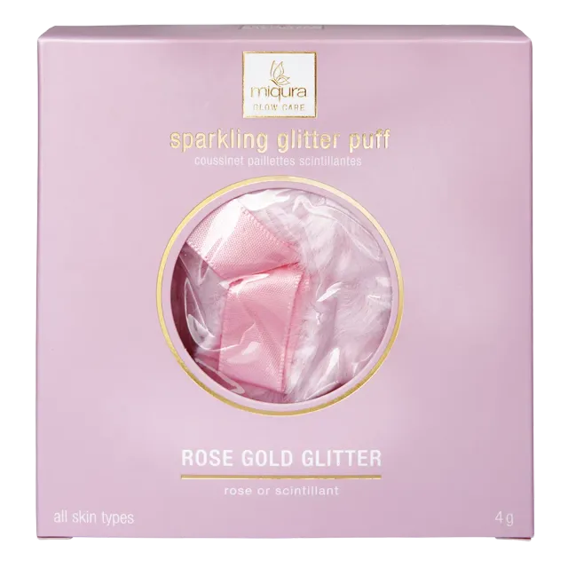 Miqura Sparkling Glitter puff glitter oro rosa