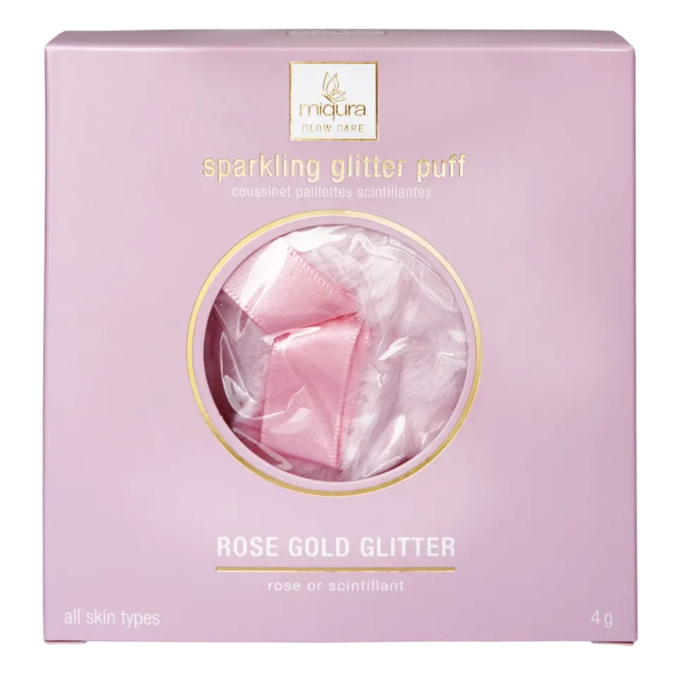 Miqura Sparkling Glitter puff glitter oro rosa