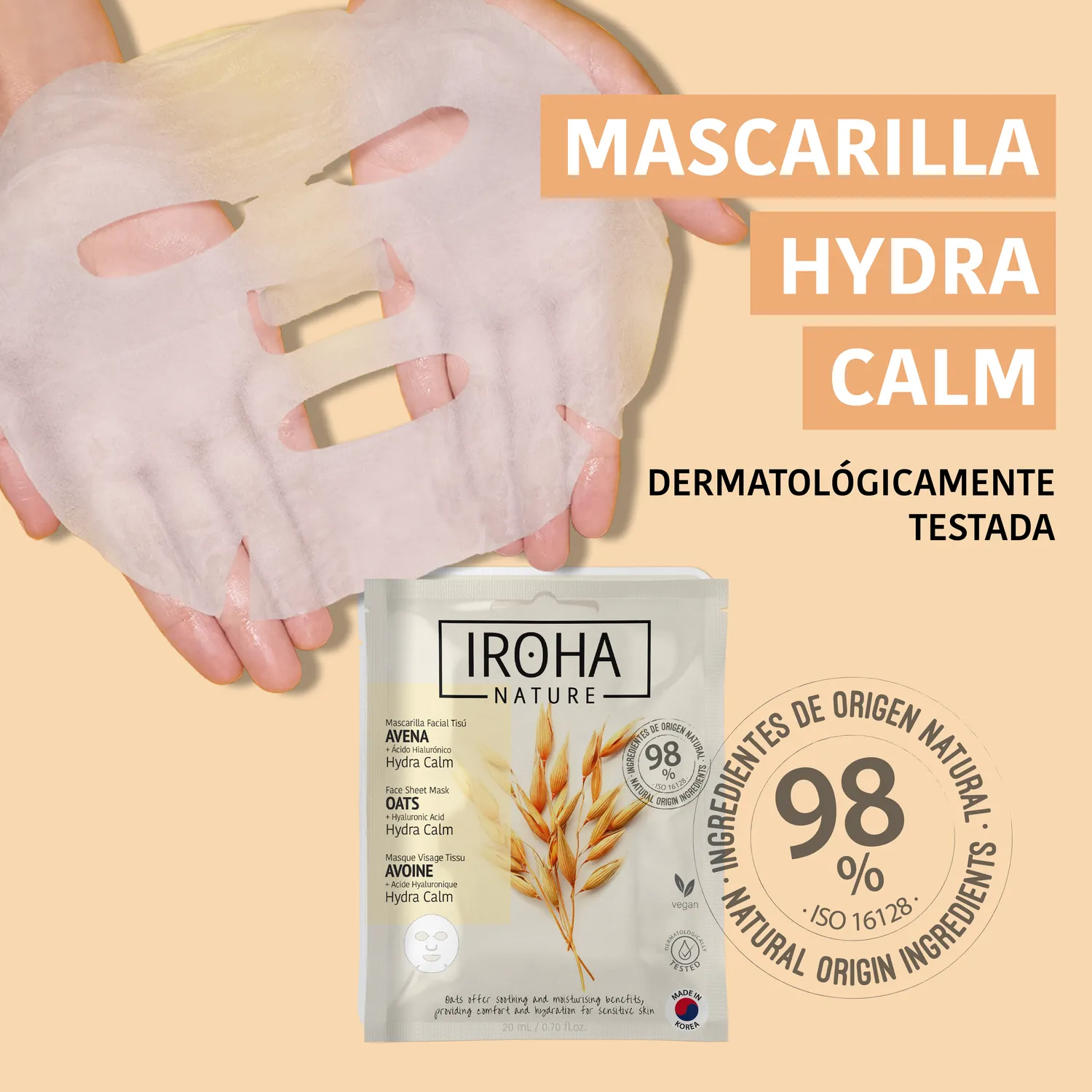 Iroha Nature Hydra Soothing Mask with Oats maschera viso lenitiva