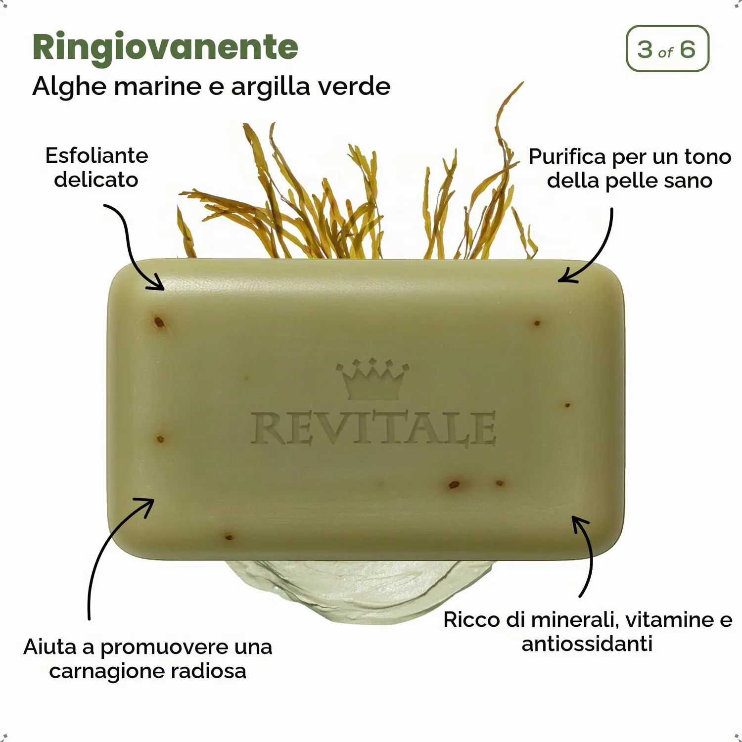 Revitale Saponi Naturali Set 6 Saponette 100 g Viso Corpo