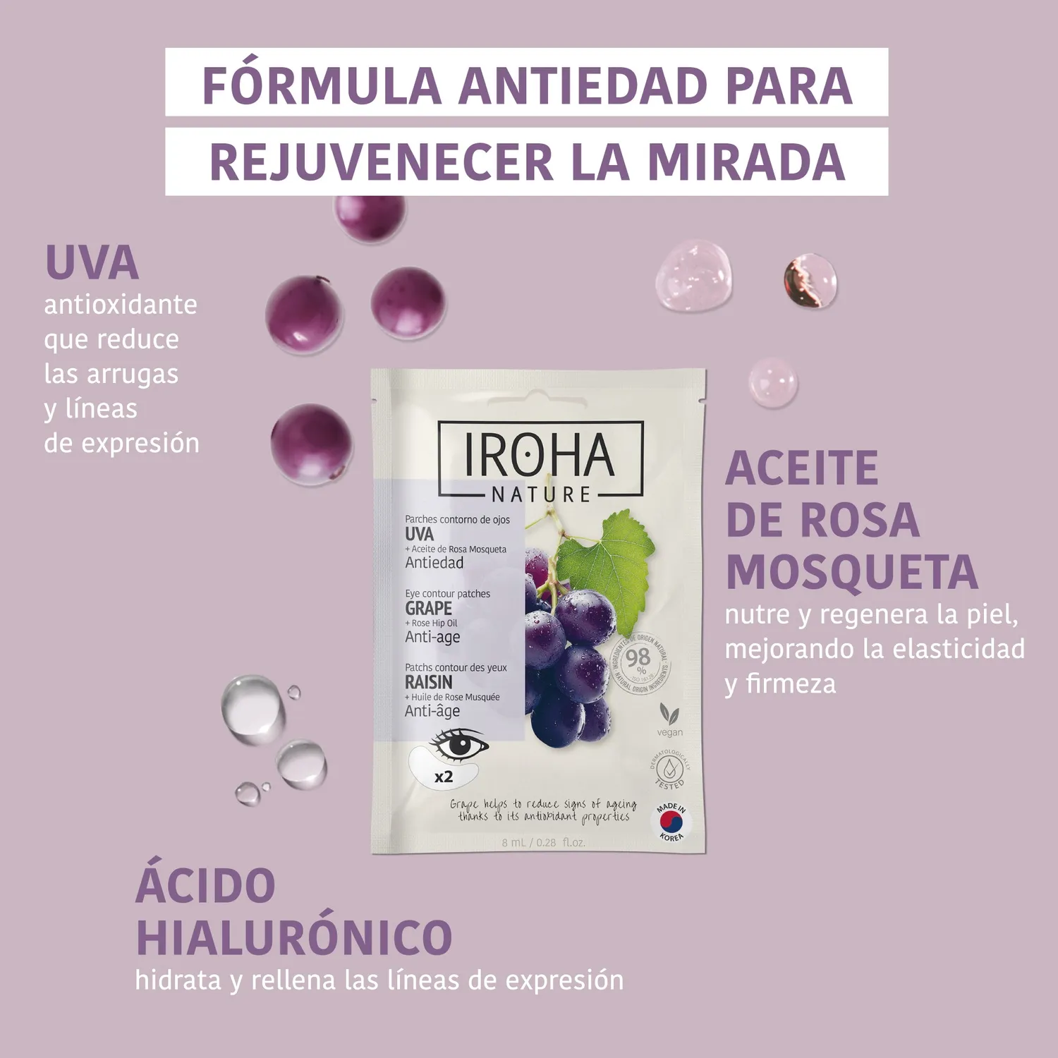 Iroha Nature Anti-Age Grape patch occhi uva