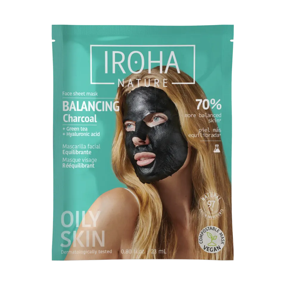 Irohanature Charcoal Maschera Viso Purificante al Carbone