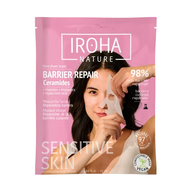 Iroha Nature Barrier Repair maschera viso ceramidi riparatrice