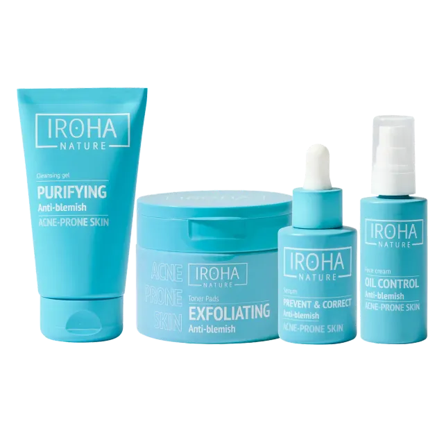 Iroha Nature routine antiacne completa 4 pezzi pelle impura