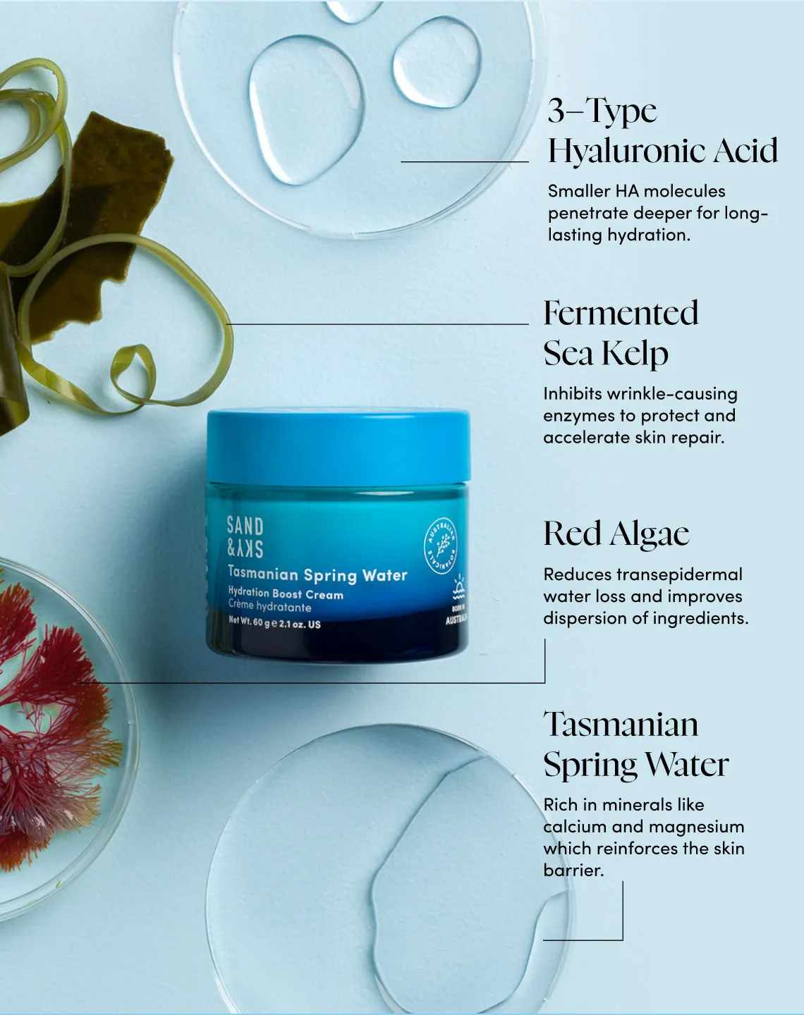 Sand & Sky Tasmanian Hydration Boost Cream Gel Viso Idratante