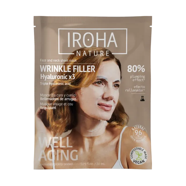 Irohanature Wrinkle Filler maschera antirughe ialuronico