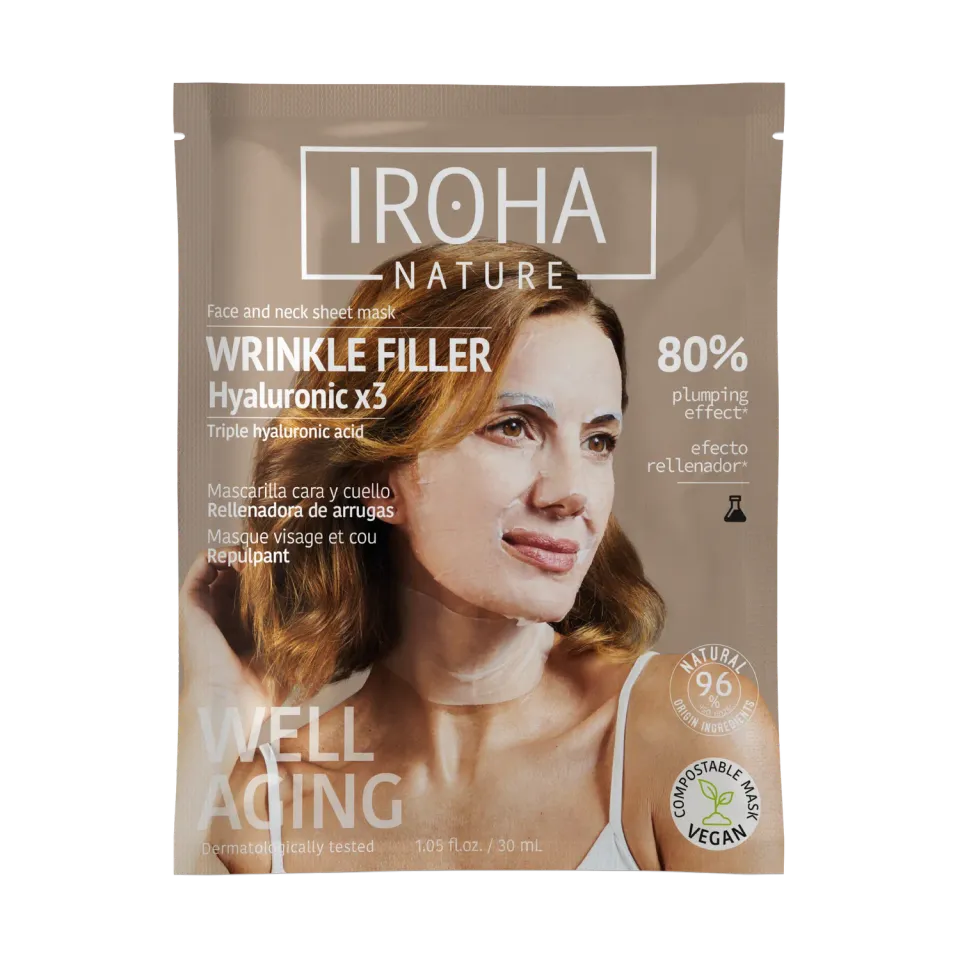 Irohanature Wrinkle Filler maschera antirughe ialuronico