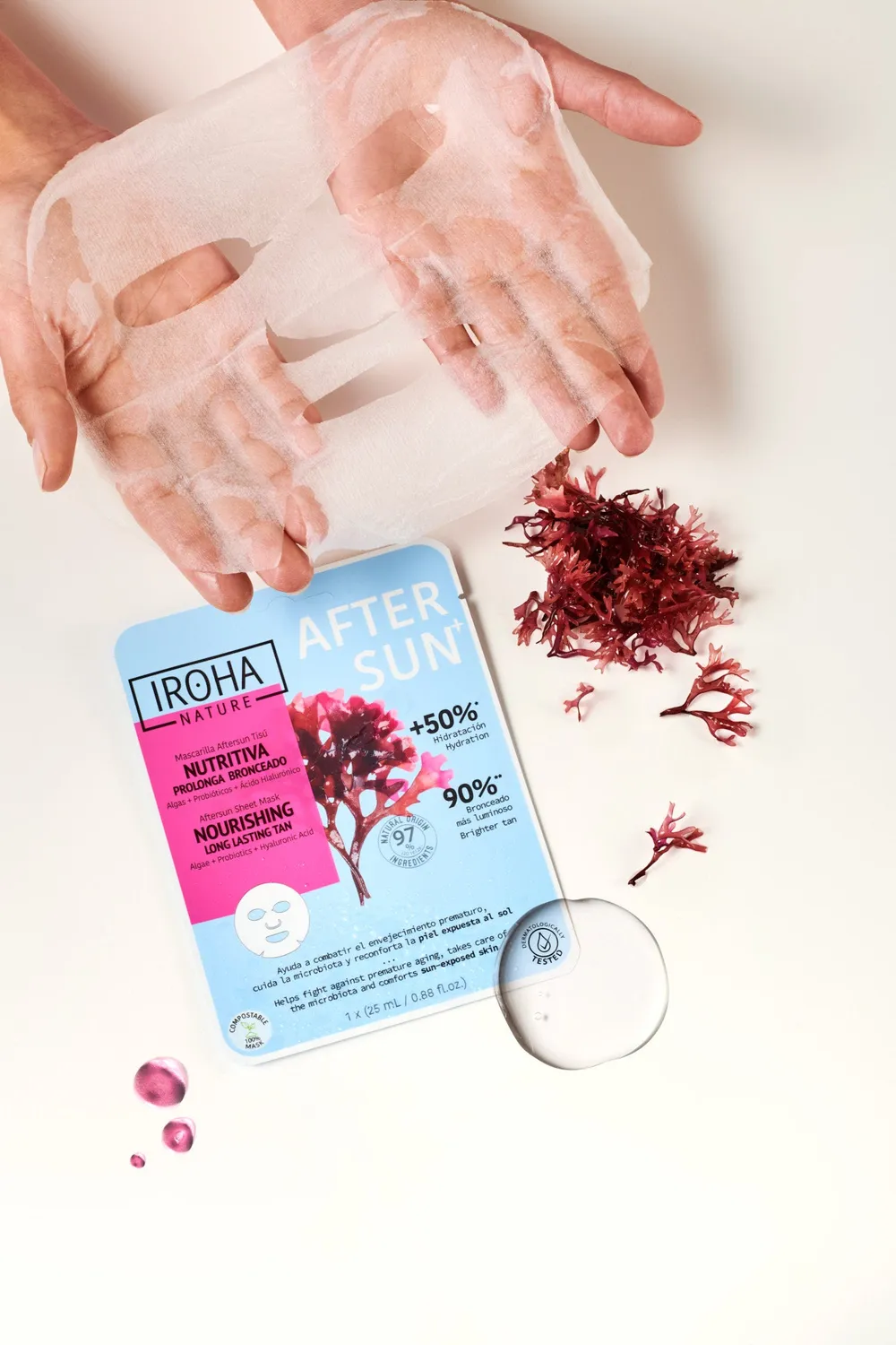 Iroha Nature pack 10 maschere viso doposole melone alghe
