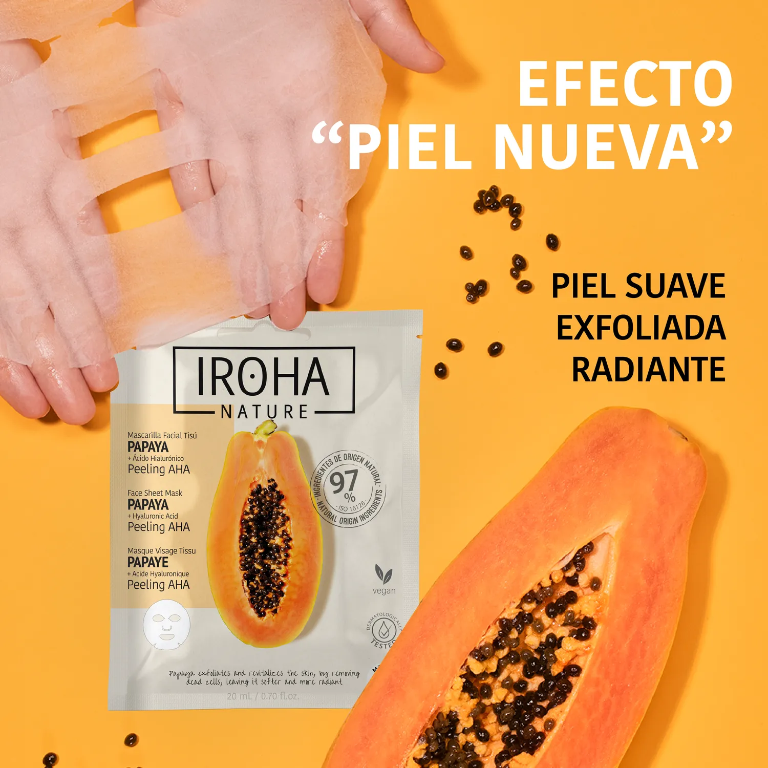 Iroha Nature Peeling AHA maschera viso papaya monodose levigante