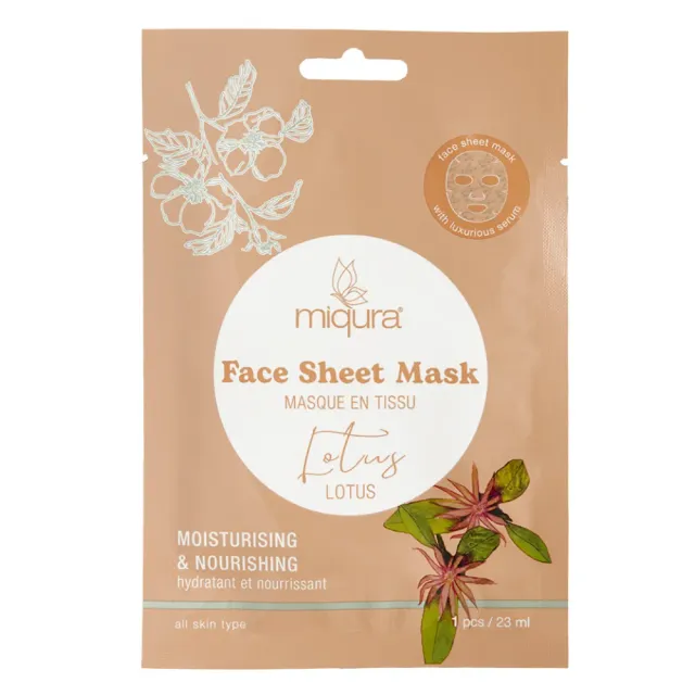 Miqura Lotus maschera viso in tessuto al loto