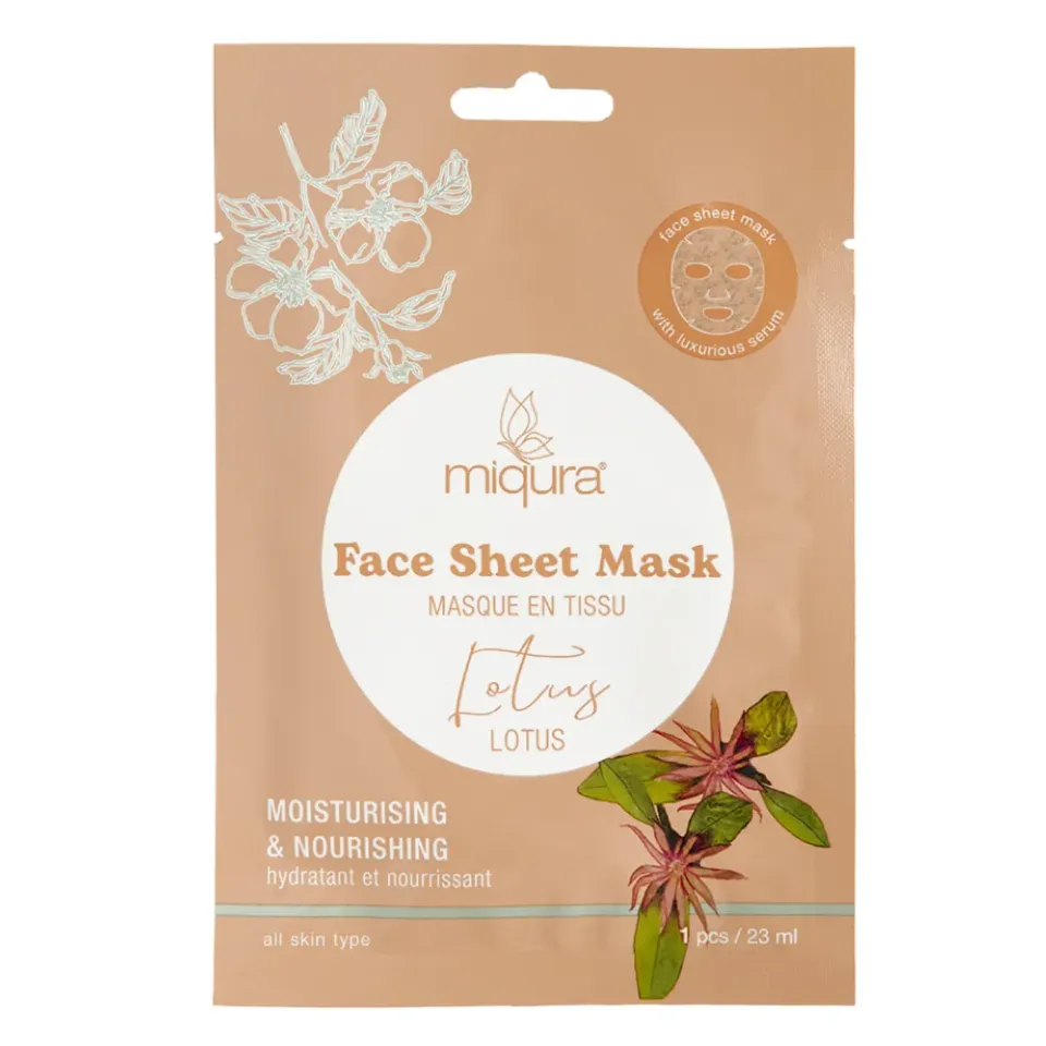 Miqura Lotus maschera viso in tessuto al loto