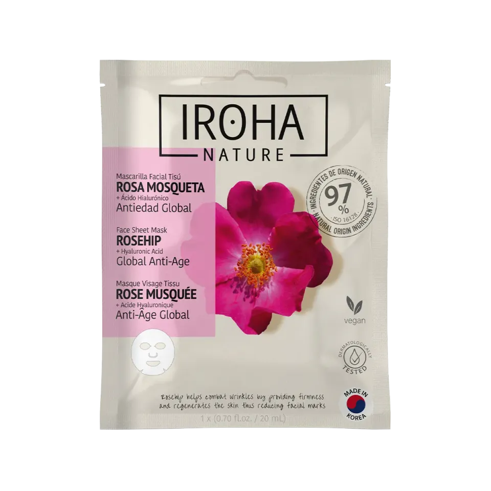 Irohanature Global Anti-Age Maschera Viso Rosa Canina