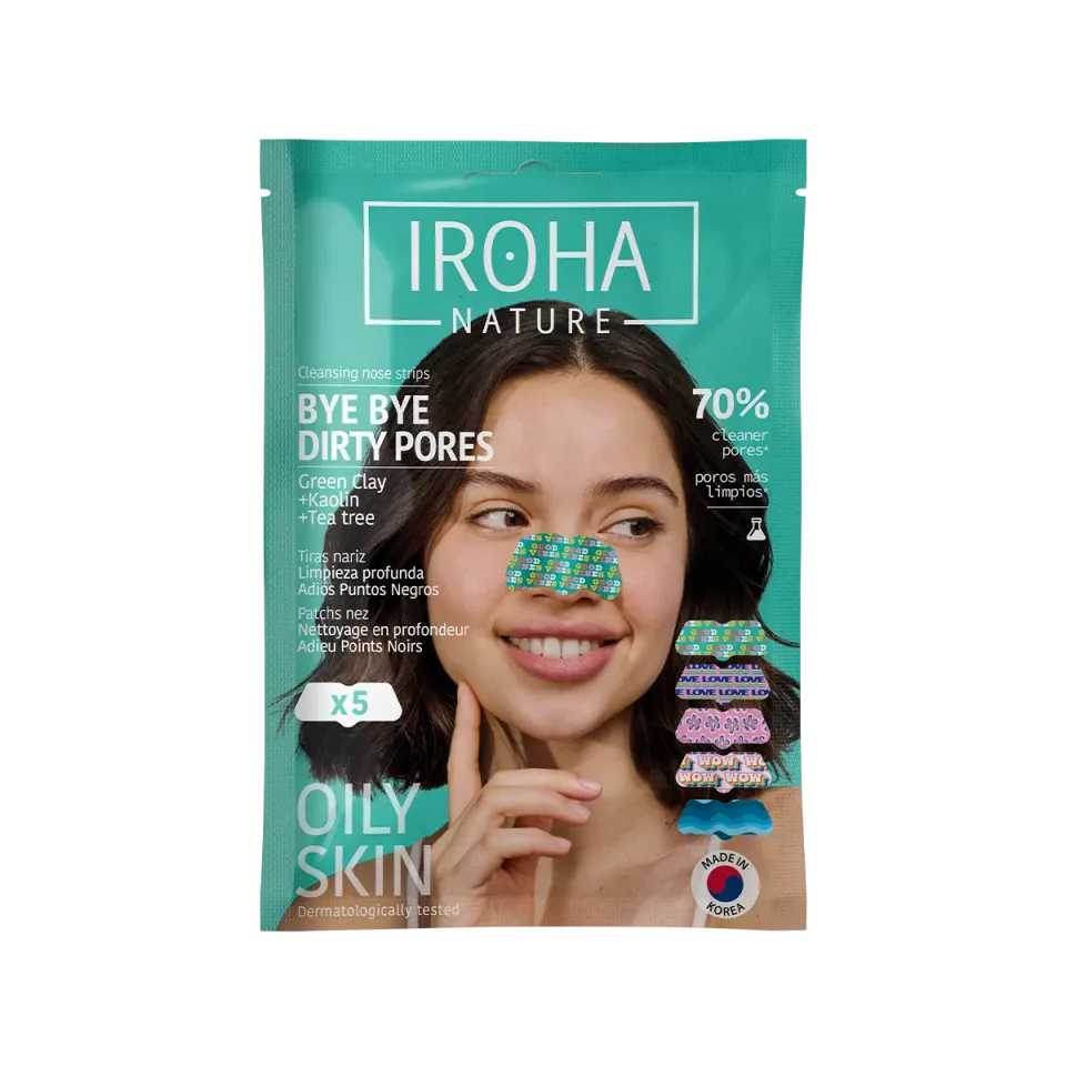 Iroha Nature Bye Bye Dirty Pores strisce naso 5 pezzi purificanti