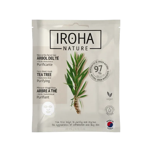 Irohanature Tea Tree maschera viso purificante sebo