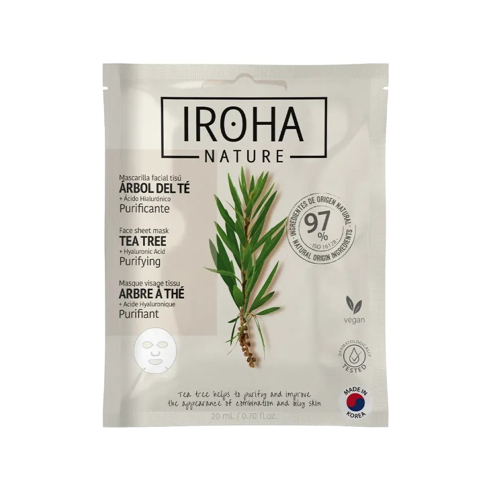 Irohanature Tea Tree maschera viso purificante sebo